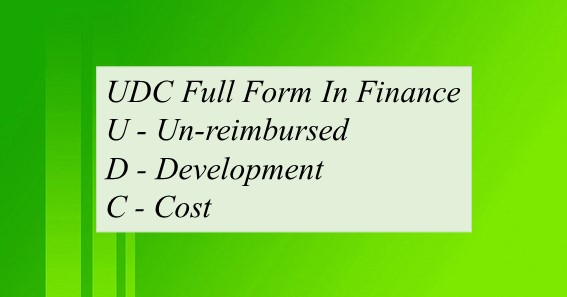 UDC Full Form In Finance