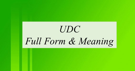 UDC Full Form & Meaning
